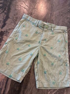 CrewCuts boys Light Green Embroidered Turtle Shorts